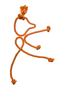 Miscellaneouses of the figure of the people from rope on white background