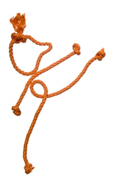 Miscellaneouses of the figure of the people from rope on white background