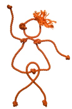 Miscellaneouses of the figure of the people from rope on white background