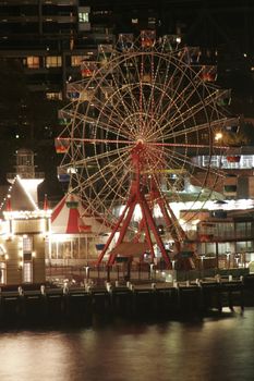 Ferry Wheel At Night, Luna Park, Sydney, Australia