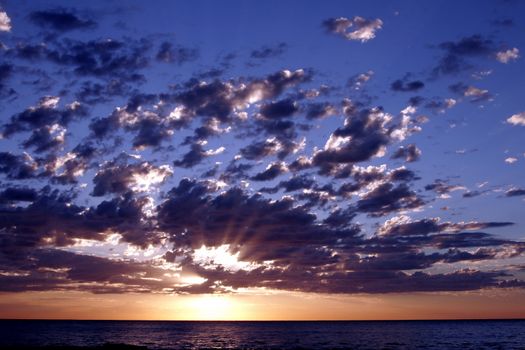 Pacific Sunrise With Dark Clouds, Sydney, Australia