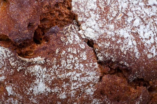 macro detail of a loaf of bread