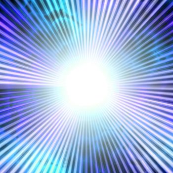 A bright solar vortex illustration in a blue tone.