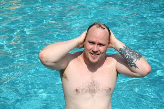 Man in swimming pool