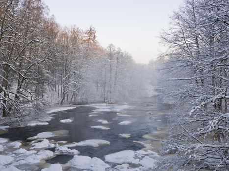 Winter Landscape by the river