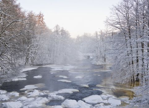 Winter Landscape by the river
