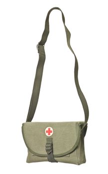 Retro First Aid Bag isolated on white background