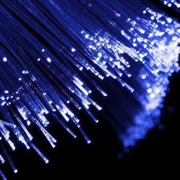 internet or tele communication via glass fiber optics                                    