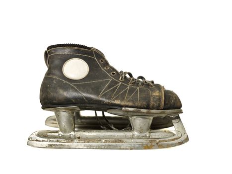 Vintage ice skates isolated on white background