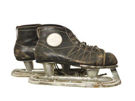 Vintage ice skates isolated on white background