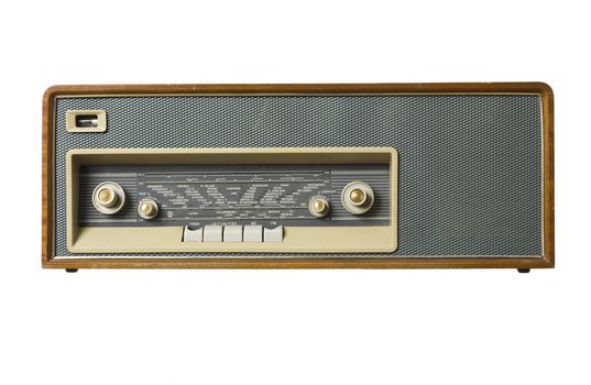 Old radio isolated on a white background