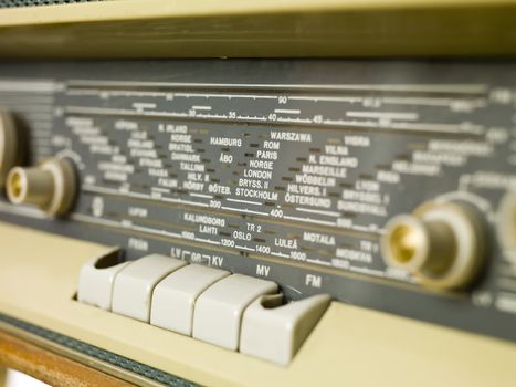 Old radio isolated on a white background