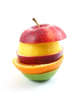 fresh fruits isolated on a white background