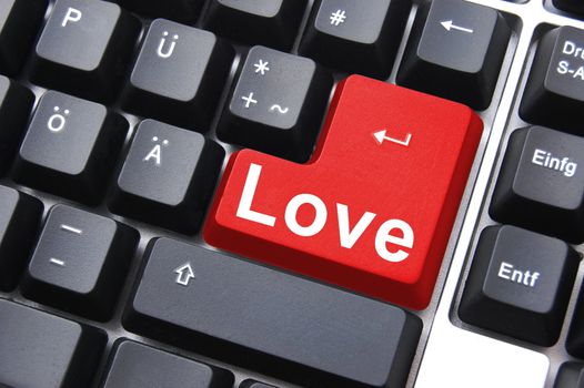 love button showing concept for online dating