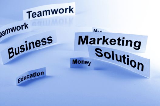success business concept with words on paper