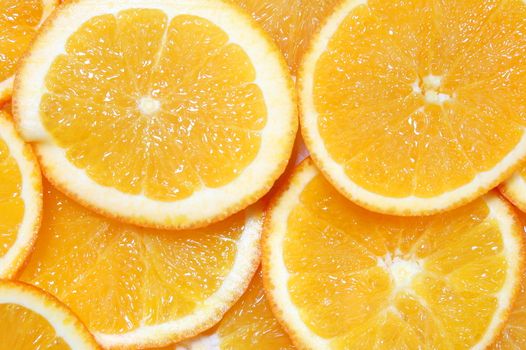 healthy orange fruit background with sliced oranges