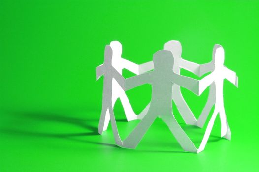 concept for friendship friends team teamwork love and help with paper man