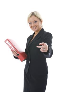 bussines woman  working on isolated background