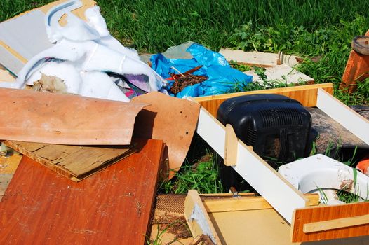 garbage and rubbish in the nature showing dirty environment and pollution