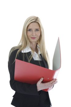 business woman  working on isolated background
