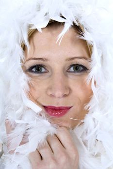 Portrait of the young beautiful girl on insulated background