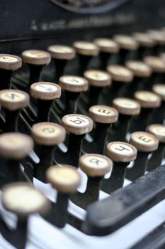 Keys of a typewriter largly