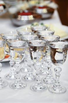 of It is a lot of glasses with the cooled tasty Russian vodka