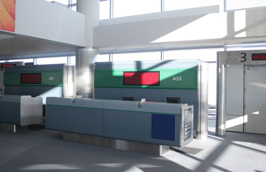 Airline ticketing and check-in counter