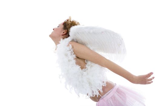 sexual angel on isolated background