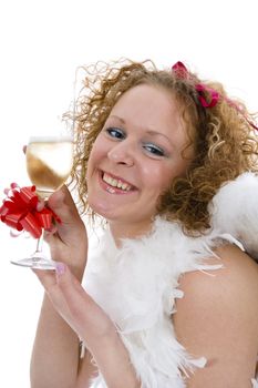 sexual angel on isolated background