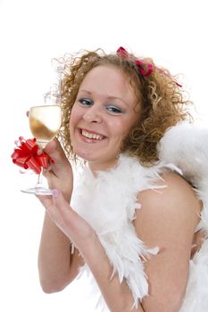 sexual angel on isolated background