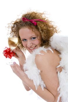 sexual angel on isolated background