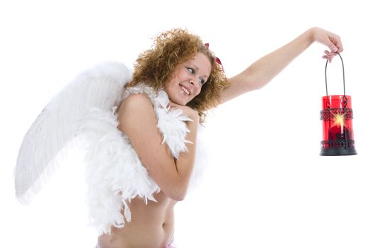 sexual angel on isolated background