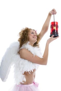 sexual angel on isolated background
