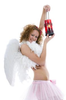 sexual angel on isolated background