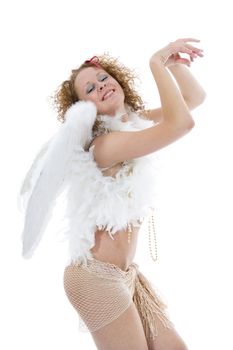 sexual angel on isolated background