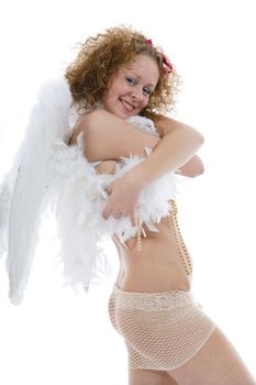 sexual angel on isolated background