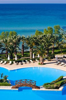 Swimming pool at luxurious Greek hotel