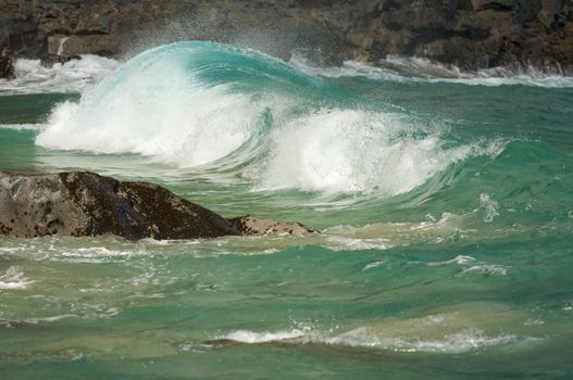 Crashing Wave on the Na Pali Coast, Kauai