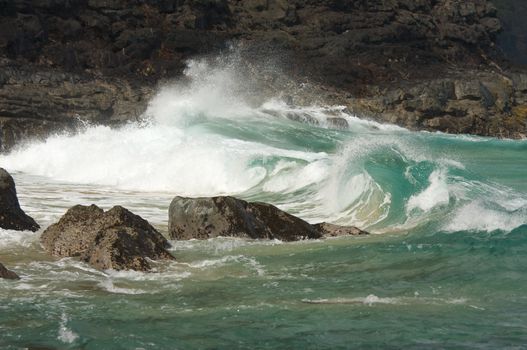Crashing Waves on the Na Pali Coast, Kauai