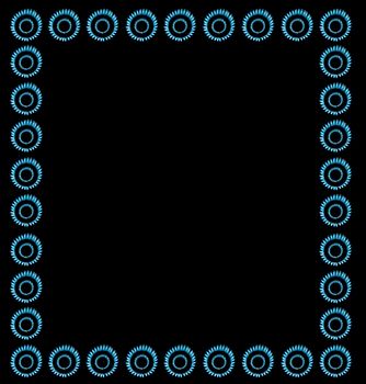 background frame made of blue gas burner pattern with copy space