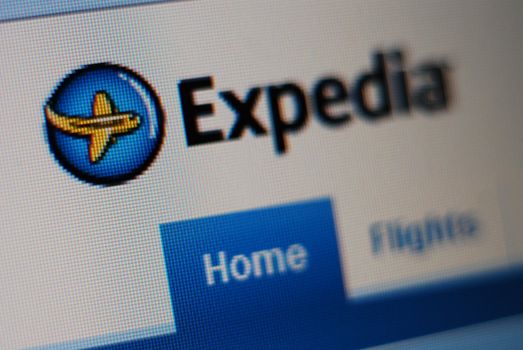 expedia logo on web page