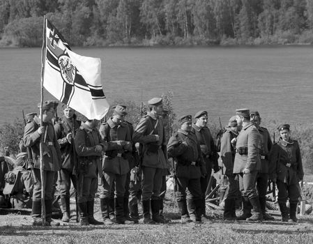 World War 1 reenacting. German soldiers.