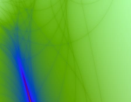 Abstract green spined background with a blue wound.