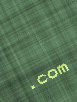 internet icon .com on textile background