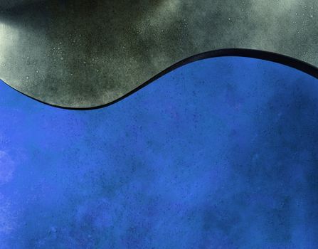 Blue wave and grey sky - abstract background