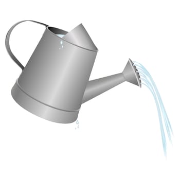 watering can vector illustration, water and drops included