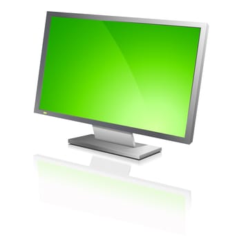 wide computer flat screen, green