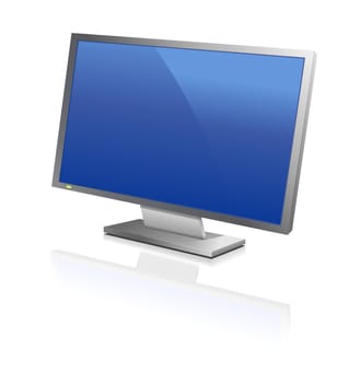 wide computer flat screen, blue