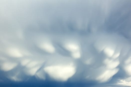 Mammatus clouds indicate a storm brewing.